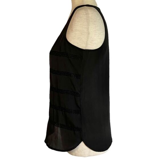 LOFT Sequin Sleeveless Blouse Black Size XS Petite Business Casual Shabby Chic - Picture 4 of 8